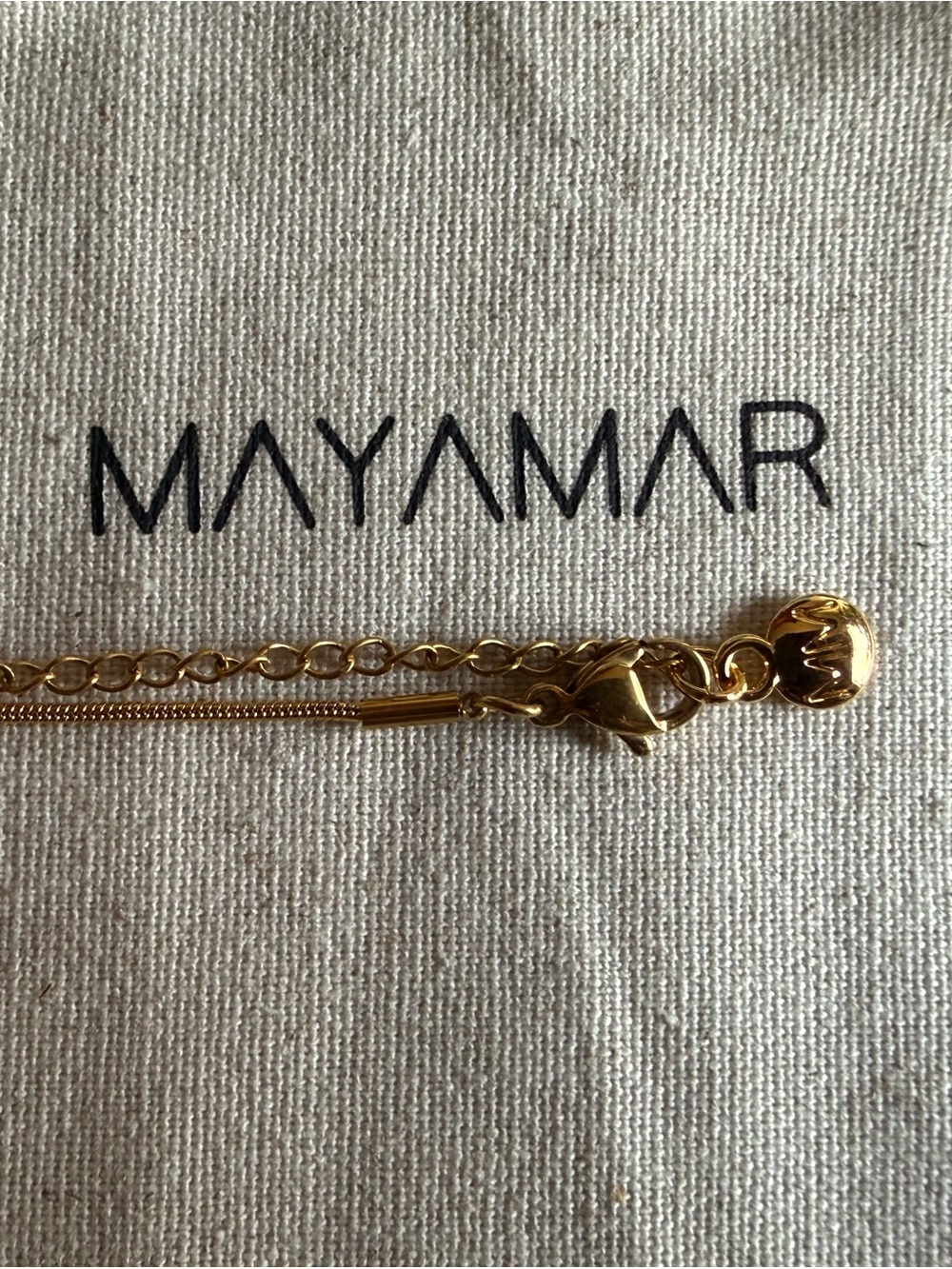 Mayamar Blue Lapis Necklace with Gold Snake Chain - Picture 4 of 6